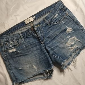 Distressed Abercrombie Cut Off Jean Shorts